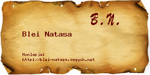 Blei Natasa névjegykártya